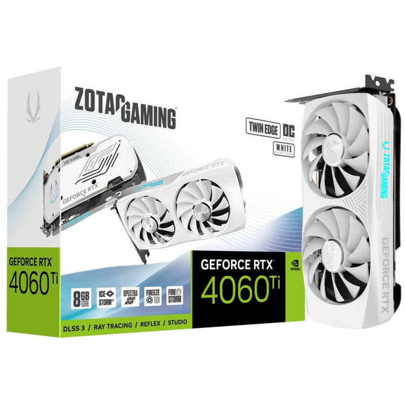 Load image into Gallery viewer, ZOTAC GeForce RTX 4060 Ti 8GB Twin OC White Edition