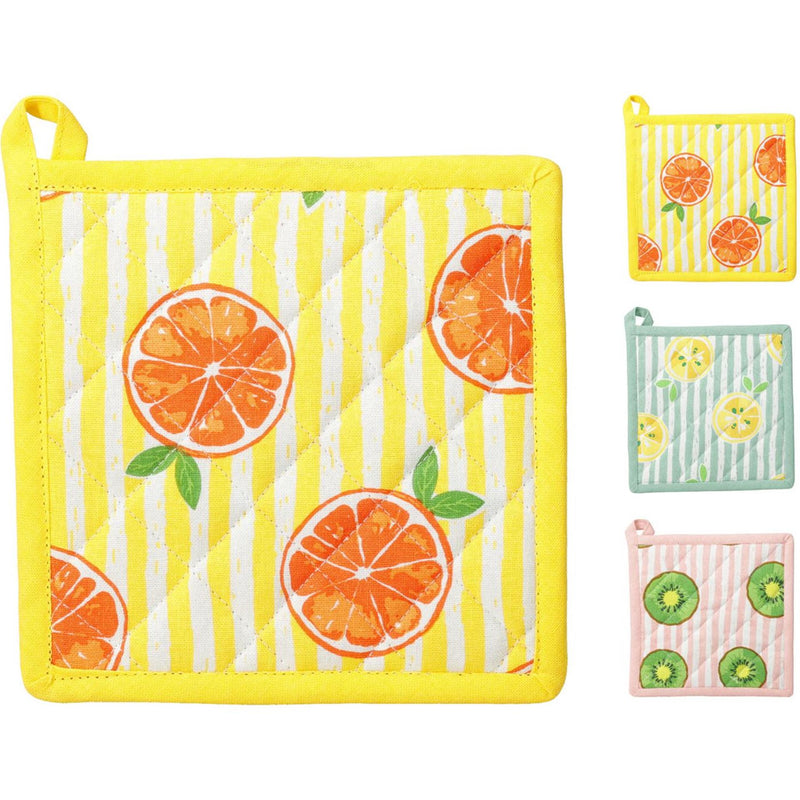 Afbeelding laden in galerijviewer, Home styling pannenlap 20x20cm 3 assorti