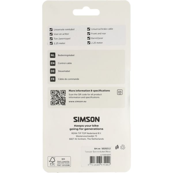 Load image into Gallery viewer, Simson binnenkabel rem universeel
