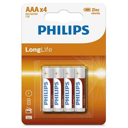 Load image into Gallery viewer, Philips r03 longlife aaa batterij 4 stuks