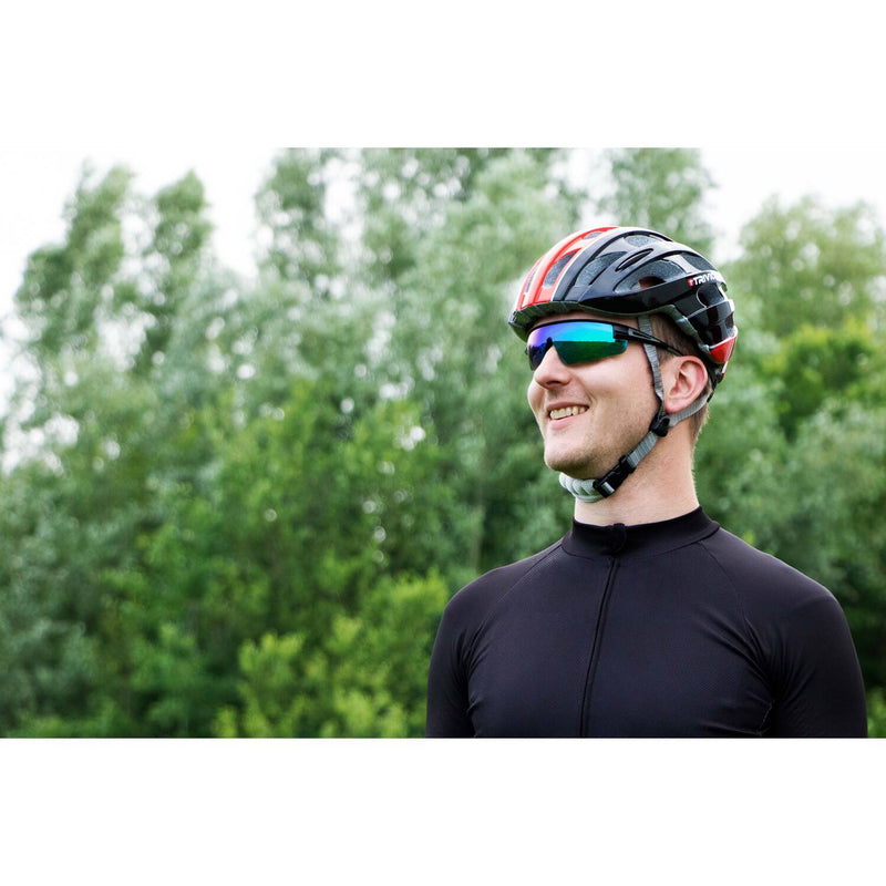 Load image into Gallery viewer, Trivio - fietsbril hadley rood wit met 2 extra lenzen