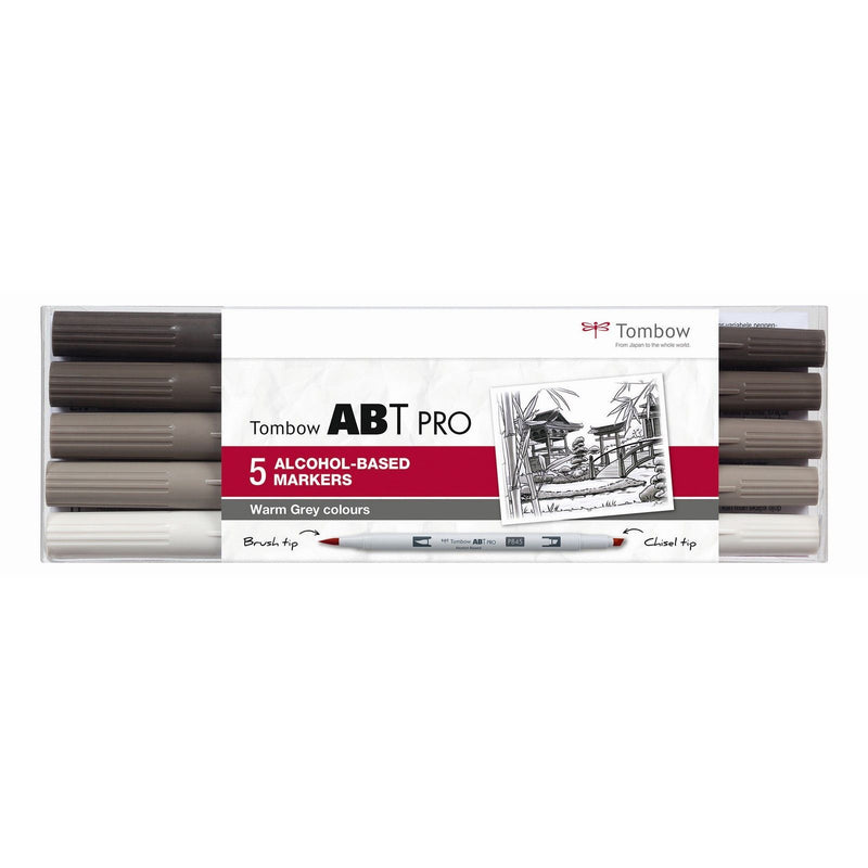 Load image into Gallery viewer, Tombow • abt pro marker set op alcohol basis warme grijze kleuren 5pcs