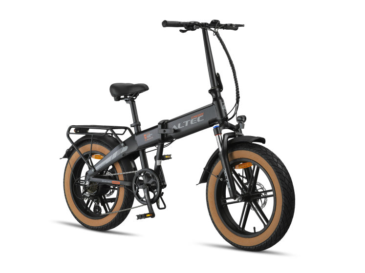 Afbeelding laden in galerijviewer, Altec cross fatbike vouwfiets 20 inch 39 cm unisex 7v schijfrem matzwart
