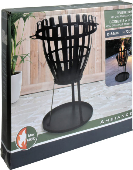 Load image into Gallery viewer, Ambiance 2-in1 Vuurkorf met BBQ Grill 660°C Ø 54 cm Zwart