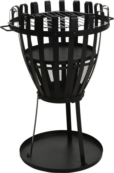 Load image into Gallery viewer, Ambiance 2-in1 Vuurkorf met BBQ Grill 660°C Ø 54 cm Zwart