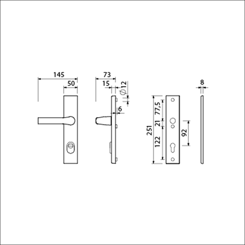 Load image into Gallery viewer, Ami veiligheidsbeslag 251 50 15 kt 92 rotaveer kruk 379, profielcilinder 92 f1 deurdikte 53 57 mm - 891522