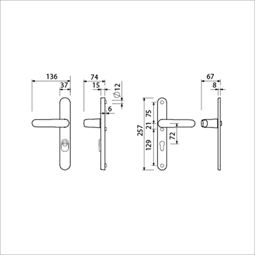 Load image into Gallery viewer, Ami veiligheidsbeslag 378 rotaveer 257 37 2 kt 72 f1 a z 378 rotaveer 257 32 2 profielcilinder 72 deurdikte 53 57 mm - 844416