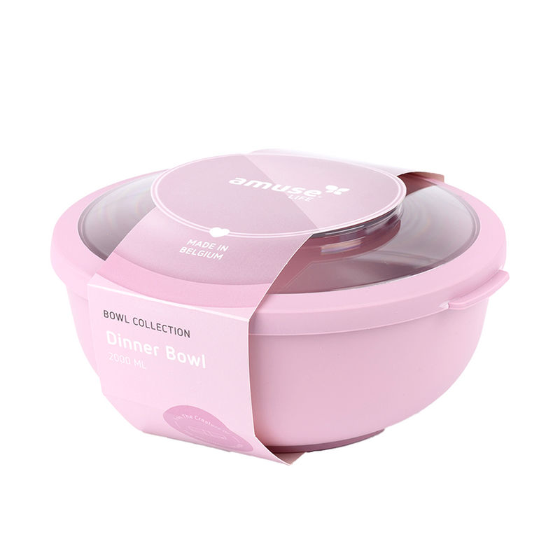 Load image into Gallery viewer, Amuse life dinner bowl met deksel roze 2000ml