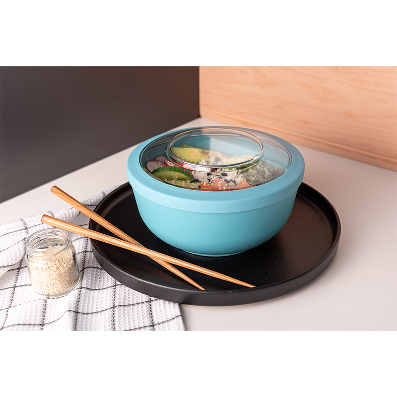 Load image into Gallery viewer, Amuse life lunch bowl met deksel blauw 1000ml