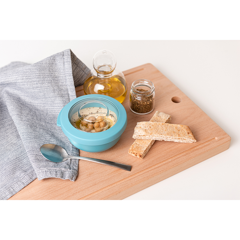 Load image into Gallery viewer, Amuse life snack bowl met deksel blauw 200ml