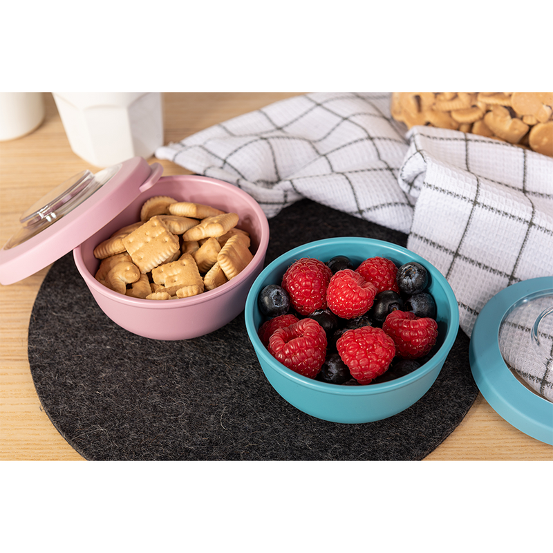Load image into Gallery viewer, Amuse life snack bowl met deksel roze 200ml