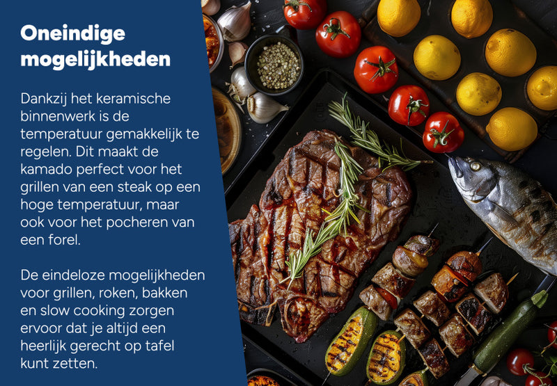 Load image into Gallery viewer, Arbaer Kamado Medium Ø 16 inch met Frame Keramisch Zwart