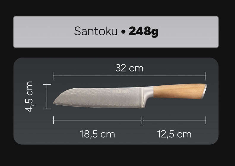 Load image into Gallery viewer, Arbaer santoku koksmes 18,5 cm damascus staal olijfhouten handvat japans