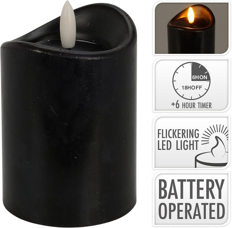 Load image into Gallery viewer, Home styling led kaars 70x100mm zwart led kaars 70x100mm zwart