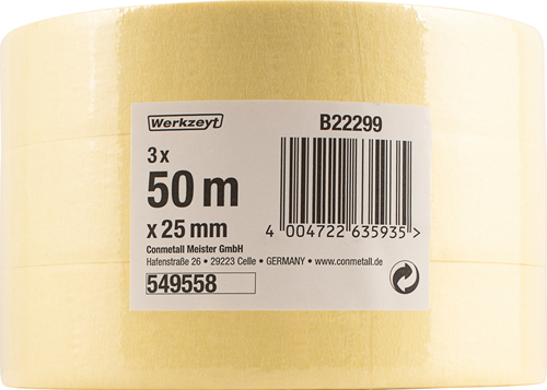 Load image into Gallery viewer, Werkzeyt schilderstape 25mm x 5m 3st - b22299