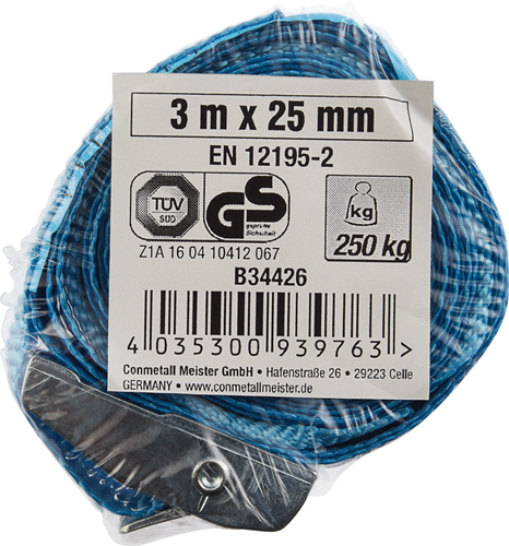 Afbeelding laden in galerijviewer, Connex producten spanband 1 delig met klemgesp 3meter 25mm