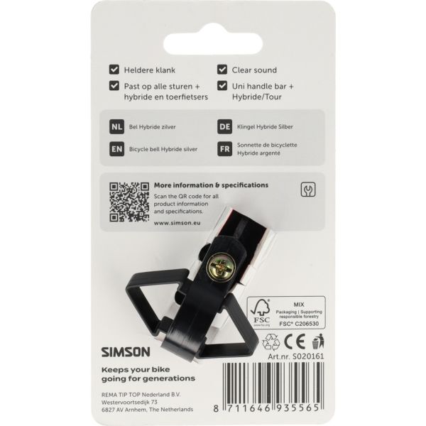 Afbeelding laden in galerijviewer, Simson bel hybride zilver