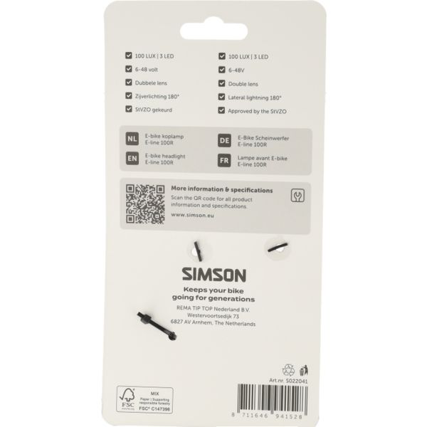 Load image into Gallery viewer, Simson koplamp aurora e-line 100r