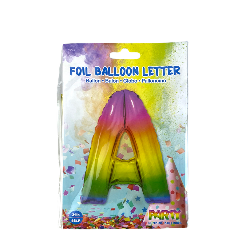 Afbeelding laden in galerijviewer, Ballon folie letter a rainbow 86cm