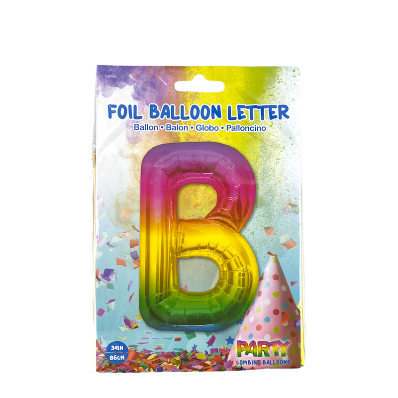 Afbeelding laden in galerijviewer, Ballon folie letter b rainbow 86cm