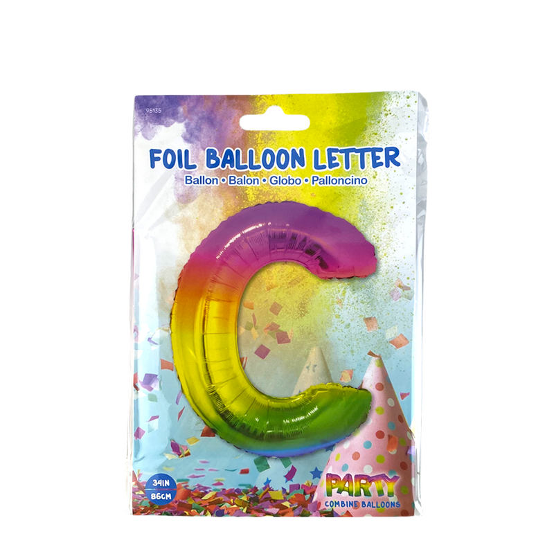 Afbeelding laden in galerijviewer, Ballon folie letter c rainbow 86cm
