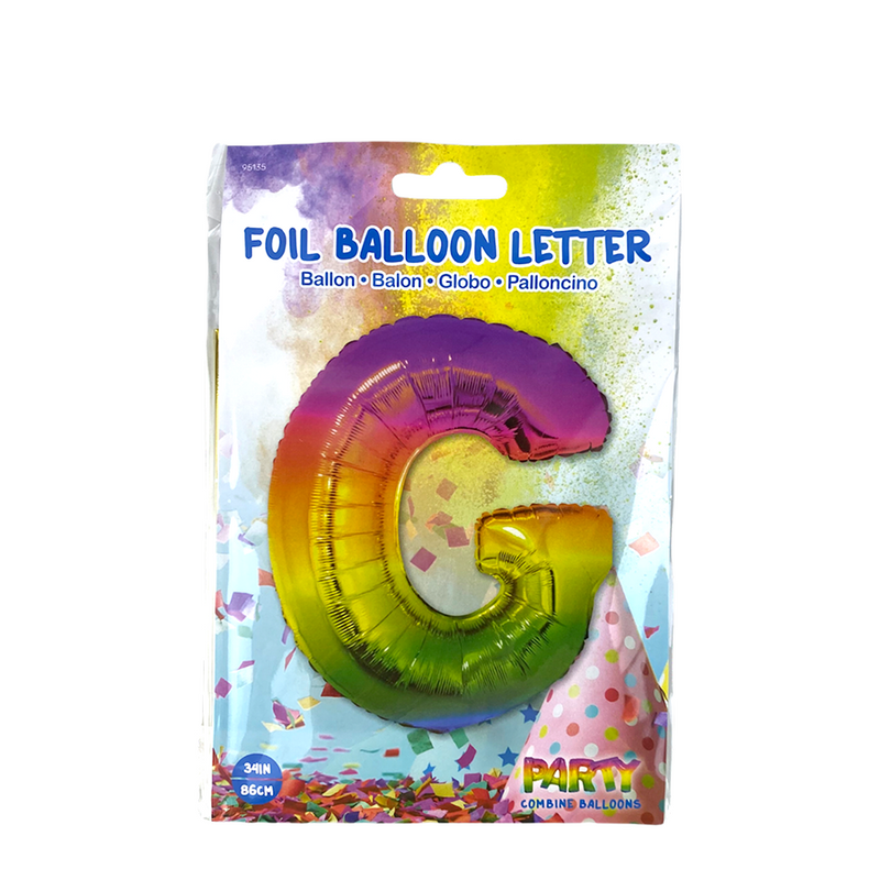 Afbeelding laden in galerijviewer, Ballon folie letter g rainbow 86cm