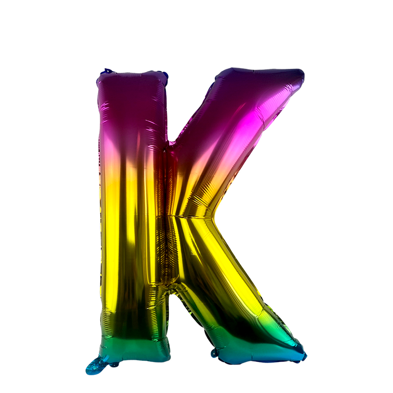 Afbeelding laden in galerijviewer, Ballon folie letter k rainbow 86cm