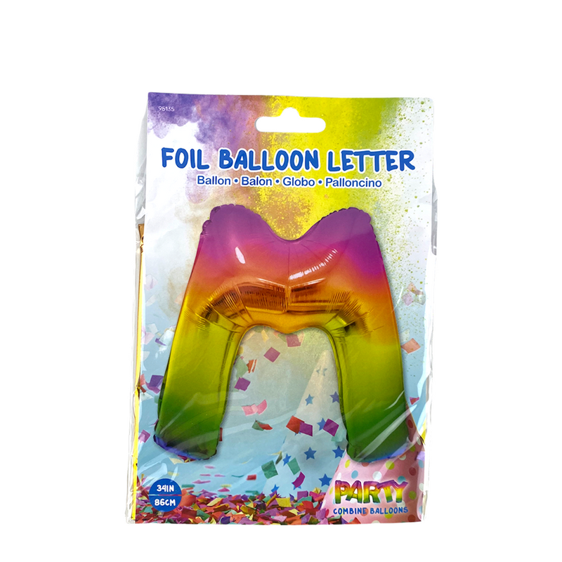Afbeelding laden in galerijviewer, Ballon folie letter m rainbow 86cm