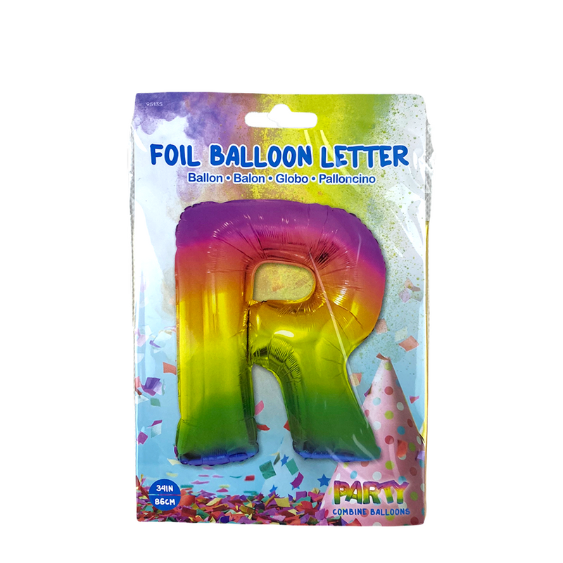 Afbeelding laden in galerijviewer, Ballon folie letter r rainbow 86cm