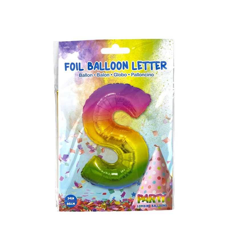 Afbeelding laden in galerijviewer, Ballon folie letter s rainbow 86cm