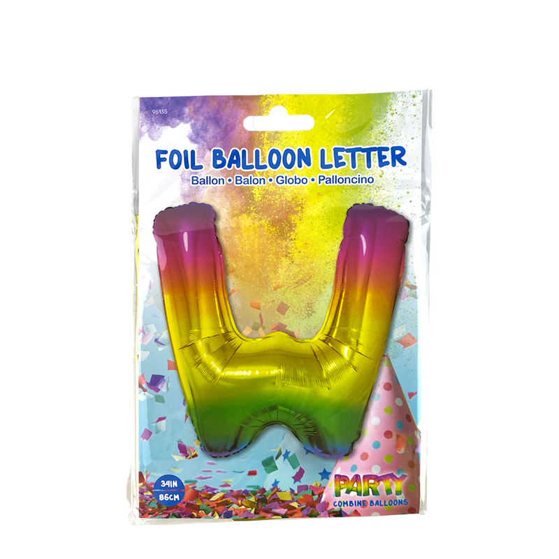 Afbeelding laden in galerijviewer, Ballon folie letter w rainbow 86cm
