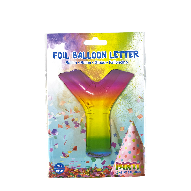 Afbeelding laden in galerijviewer, Ballon folie letter y rainbow 86cm