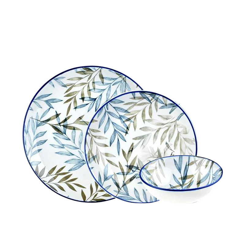 Afbeelding laden in galerijviewer, Bambum serviesset fondo blauw 12-delig