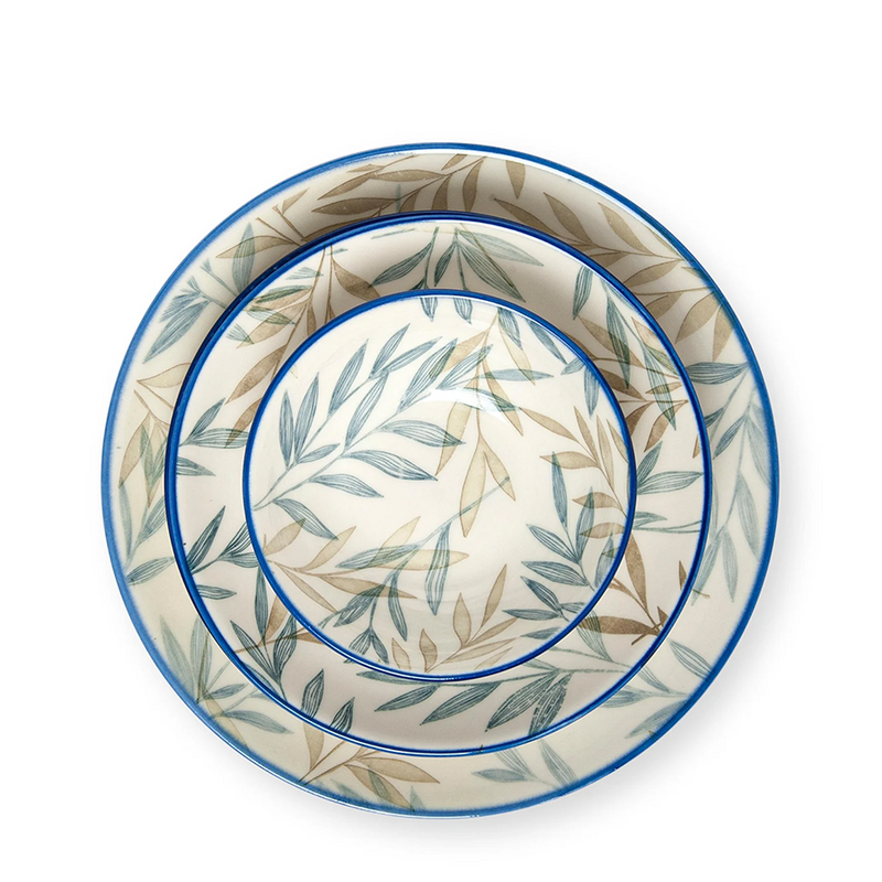 Afbeelding laden in galerijviewer, Bambum serviesset fondo blauw 12-delig