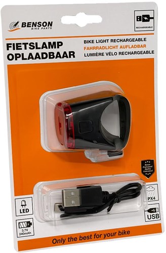 Afbeelding laden in galerijviewer, Enzo benson led fietslamp usb oplaadbaar rood - 5700340