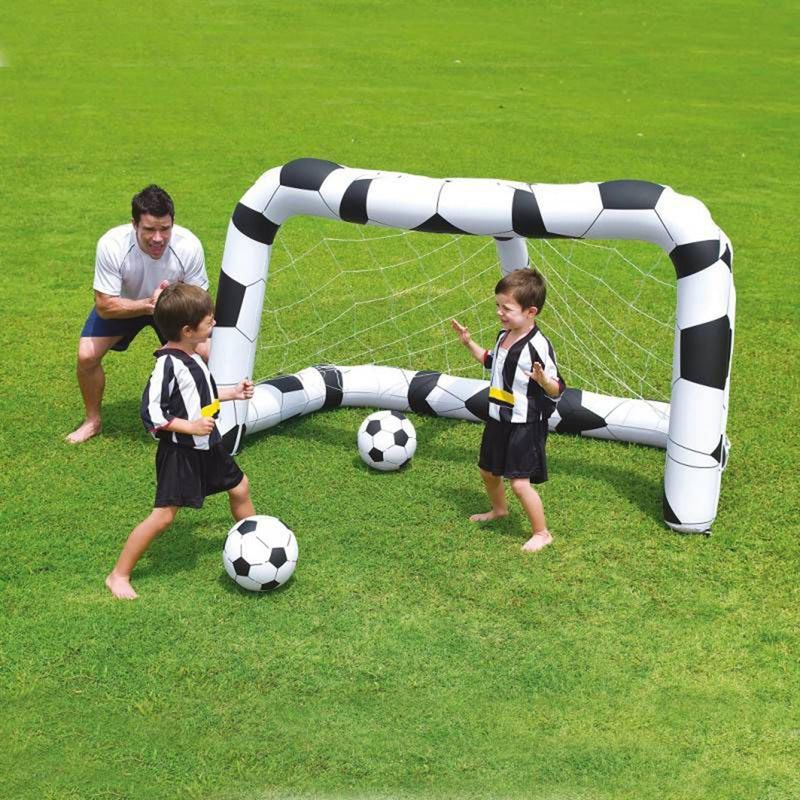 Load image into Gallery viewer, Bestway opblaasbaar voetbaldoel 213x117x125cm incl. 2 ballen