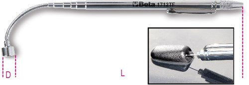 Load image into Gallery viewer, Beta telescopische magneet met flexibele kop 1712tf - 017120600