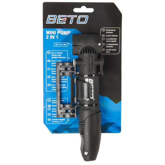 Load image into Gallery viewer, Beto Mini fietspomp met opvouwbaar handvat en universeel kopstuk