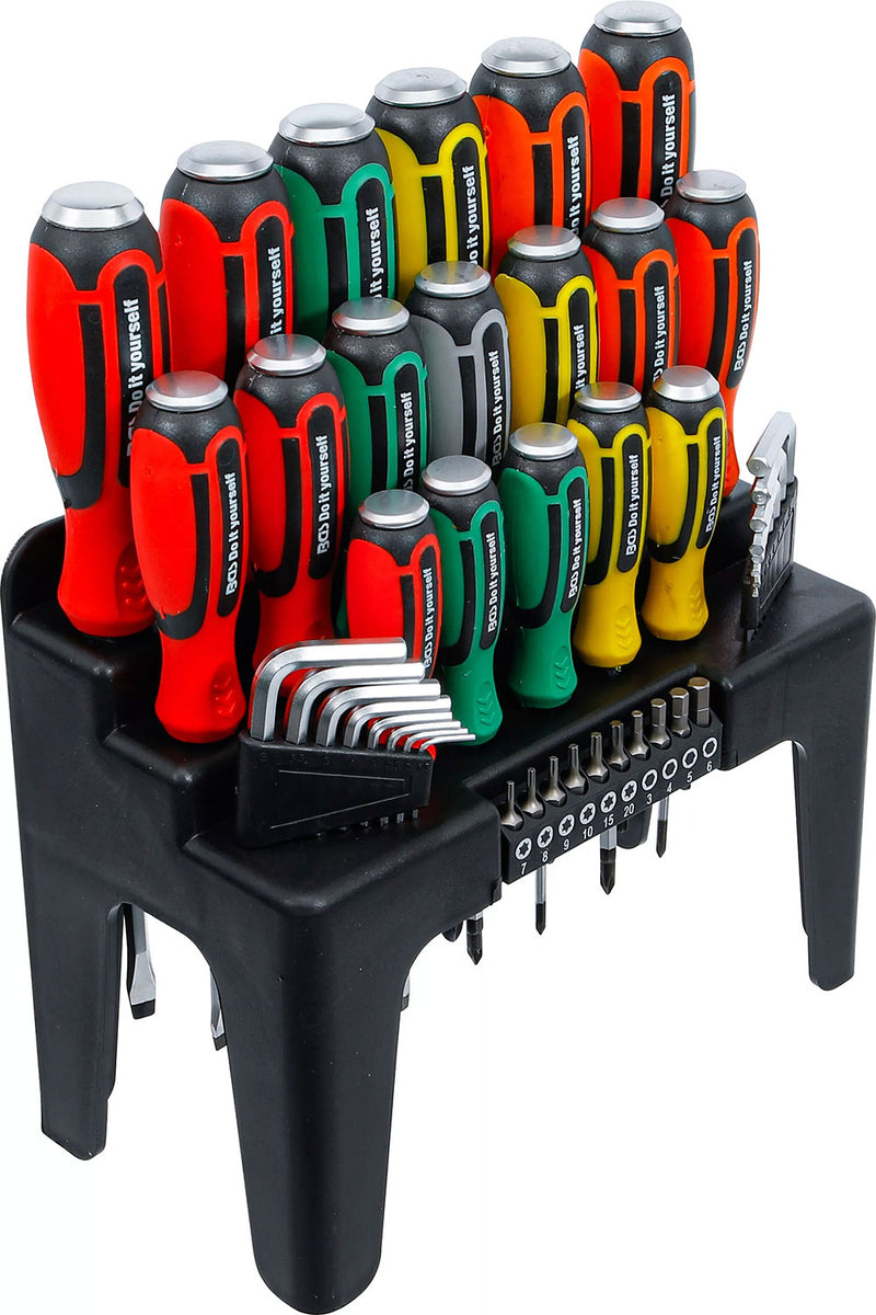 Load image into Gallery viewer, Bgs technic screwdriver set with bit assortment in a plastic stand 44-piece