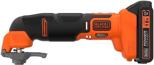 Load image into Gallery viewer, Black+decker bdcos18d1k 18v 2.0ah oscillerende multitool in koffer | 1 18v 2.0ah accu + 1a lader | in koffer | 20 accessoires - bdcos18d1k-qw