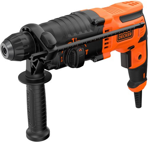 Load image into Gallery viewer, Black+decker behs01k 650w 1.4j sds+ boorhamer | zijhandgreep | dieptestop | 6mm en 8mm betonboor | boorkopadapter | in koffer - behs01k-qs
