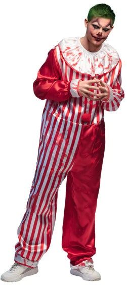 Load image into Gallery viewer, Boland Killer clown kostuum heren rood wit maat 54 56 (XL)