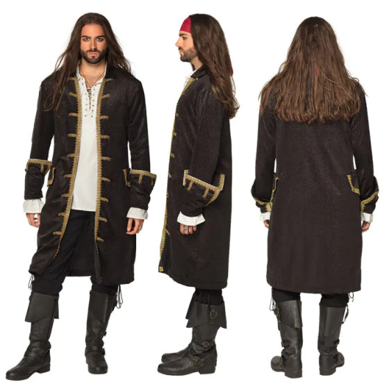 Load image into Gallery viewer, Boland Piratenjas Polyester Heren Zwart goud maat XL (54)