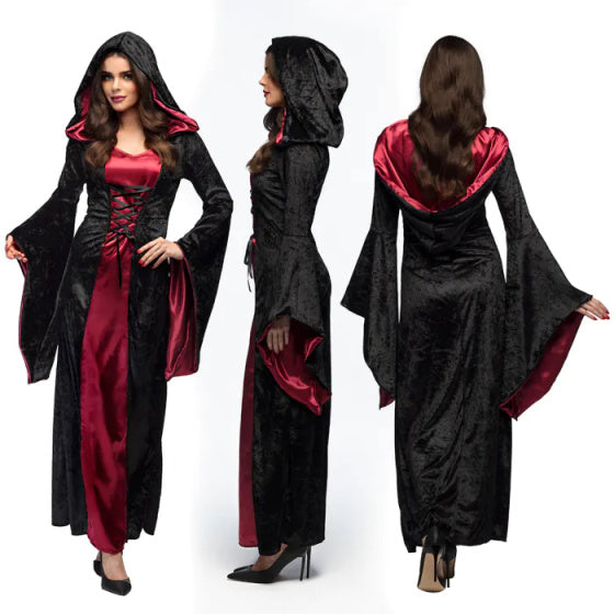 Load image into Gallery viewer, Boland Vampire mistress kostuum dames zwart.rood maat 36 38 (S)