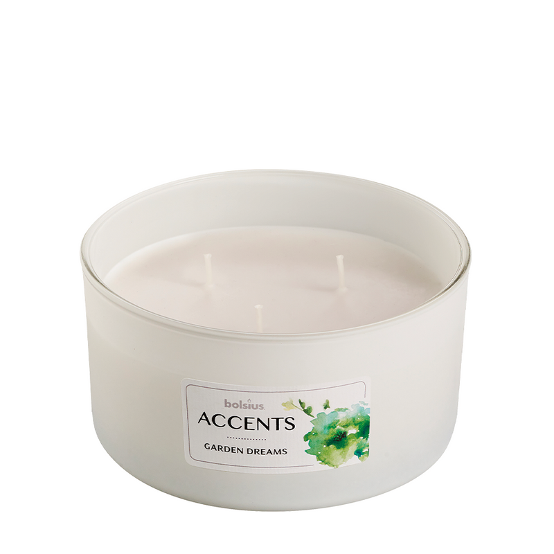 Afbeelding laden in galerijviewer, Bolsius geurglas accents multi lont garden dreams 75 137mm
