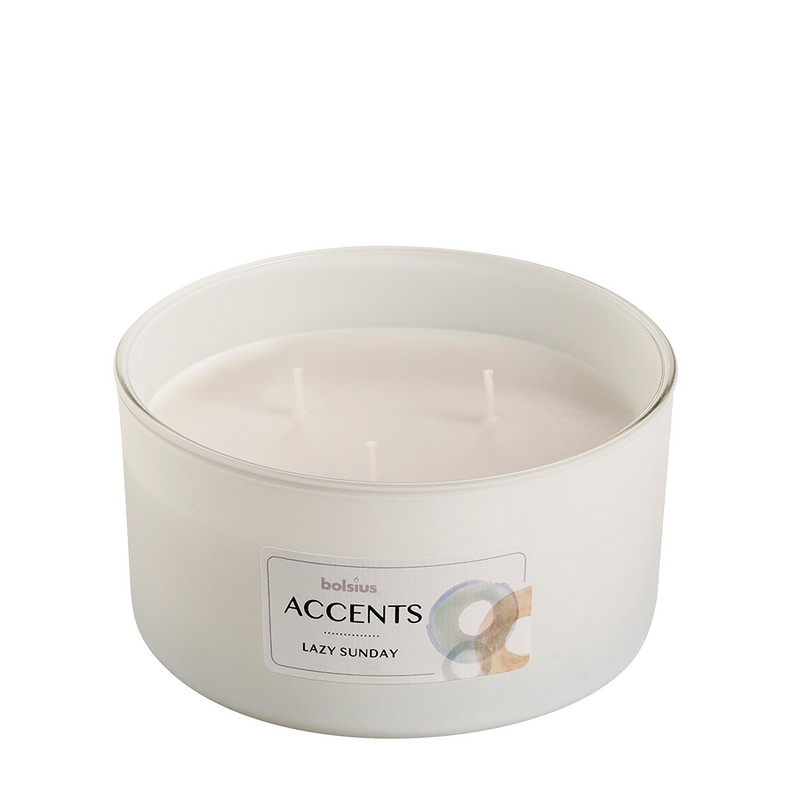 Afbeelding laden in galerijviewer, Bolsius geurglas accents multi lont lazy sunday 75 137mm