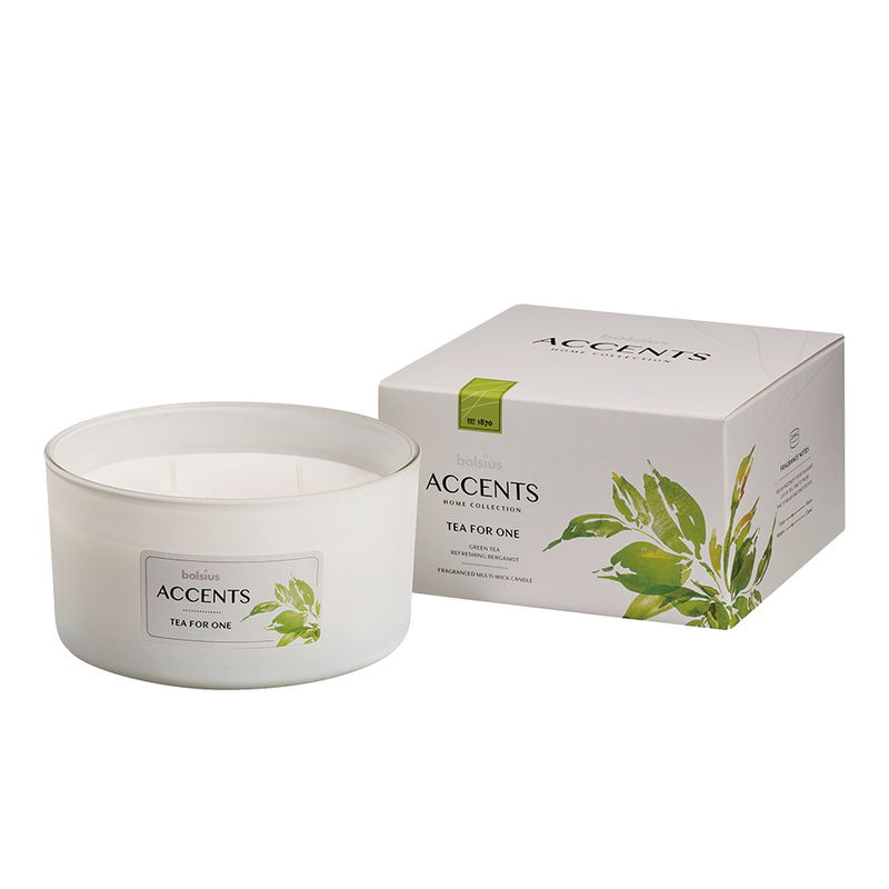 Afbeelding laden in galerijviewer, Bolsius geurglas accents multi lont tea for one 75 137mm