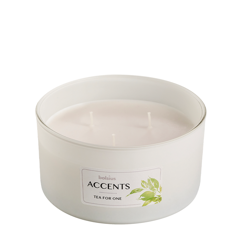Afbeelding laden in galerijviewer, Bolsius geurglas accents multi lont tea for one 75 137mm