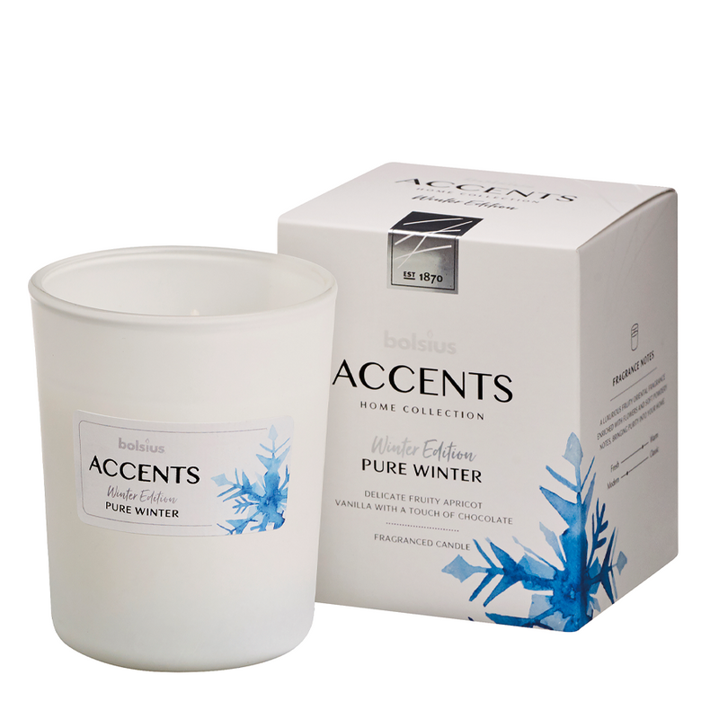 Afbeelding laden in galerijviewer, Bolsius geurglas accents pure winter 92 76mm