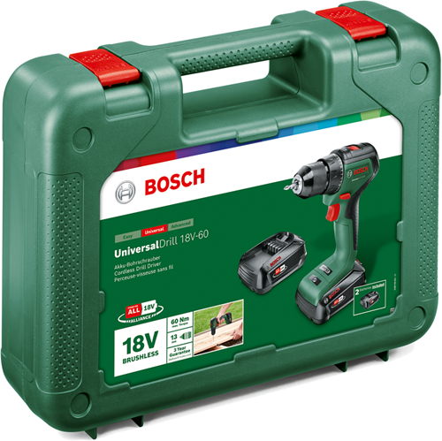 Load image into Gallery viewer, Bosch groen bosch universaldrill 18v-60 accuschroefboormachine - met 2x 18 v li-ion accu (2,0 ah) en lader